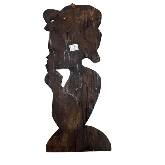 Hand-Carved African Woman Wooden Bust Sculpture 20 1/2" - Picture 5 of 5